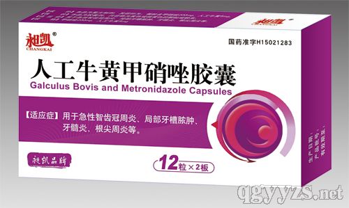 人工牛黃甲硝唑膠囊24粒